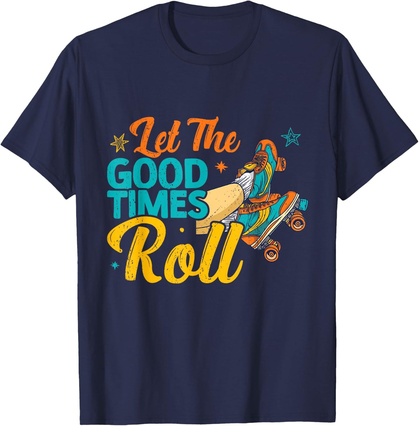 Retro Rollerskates 80's Derby Roller Skating for Teen Girls T-Shirt - T-Shirt | Navy