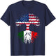 Italian Roots American Grown Tree USA Flag Funny Italy Flag T-Shirt - T-Shirt | Navy