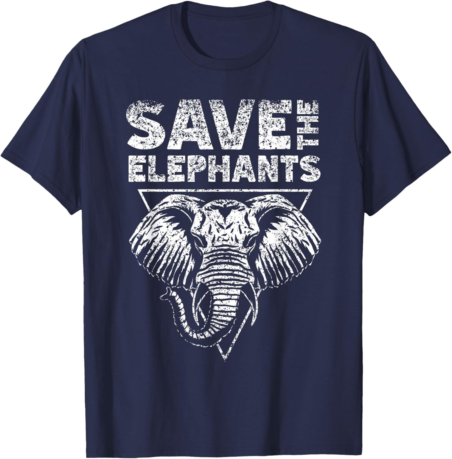 Save The Elephants Endangered Elephant Rescue T-Shirt - T-Shirt | Navy