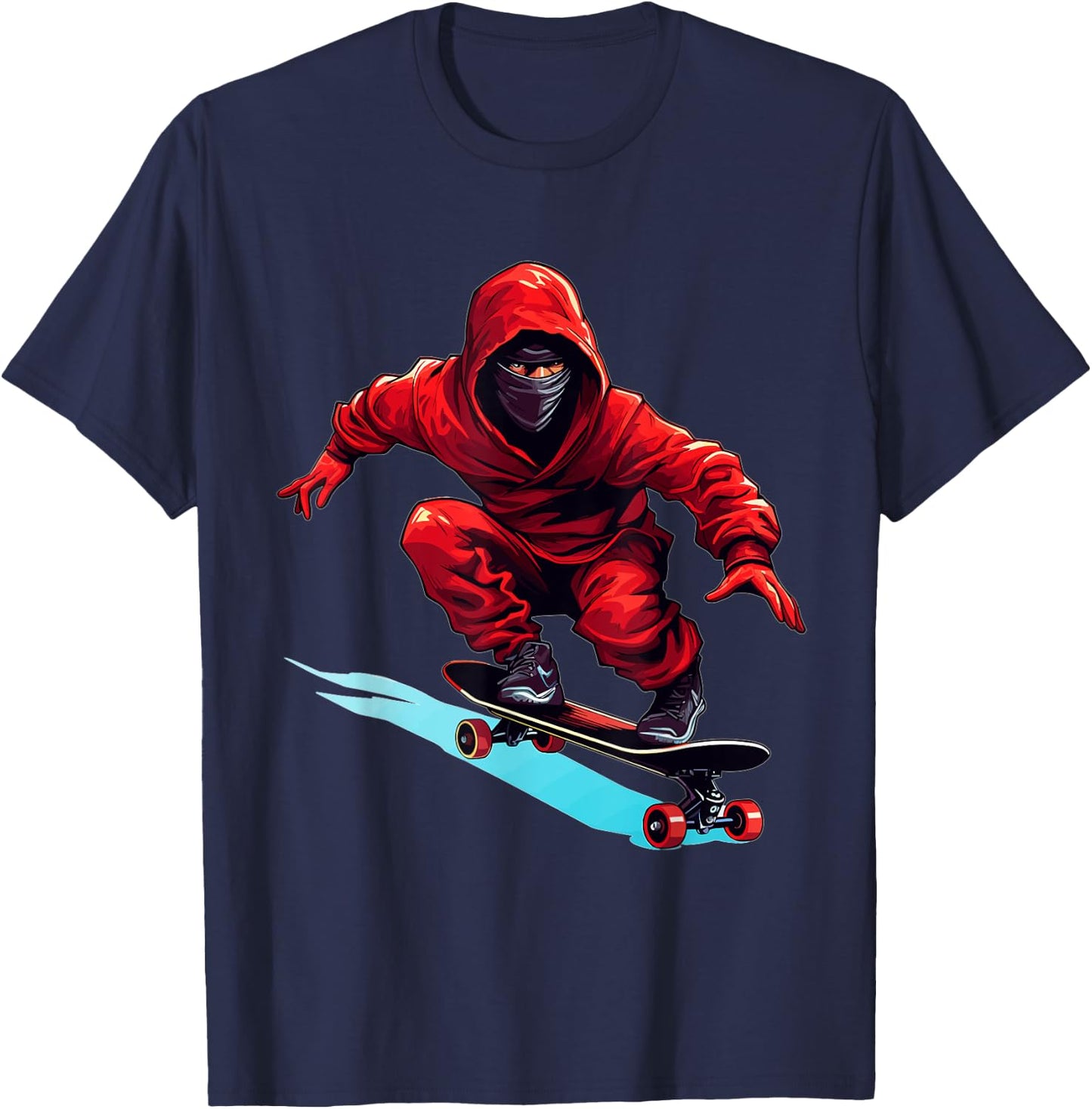 Ninja Skater - Skateboard Skateboarder Skateboarding T-Shirt - T-Shirt | Navy