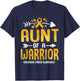 Aunt Of A Warrior Childhood Cancer Awareness Gold Ribbon T-Shirt - T-Shirt | Navy