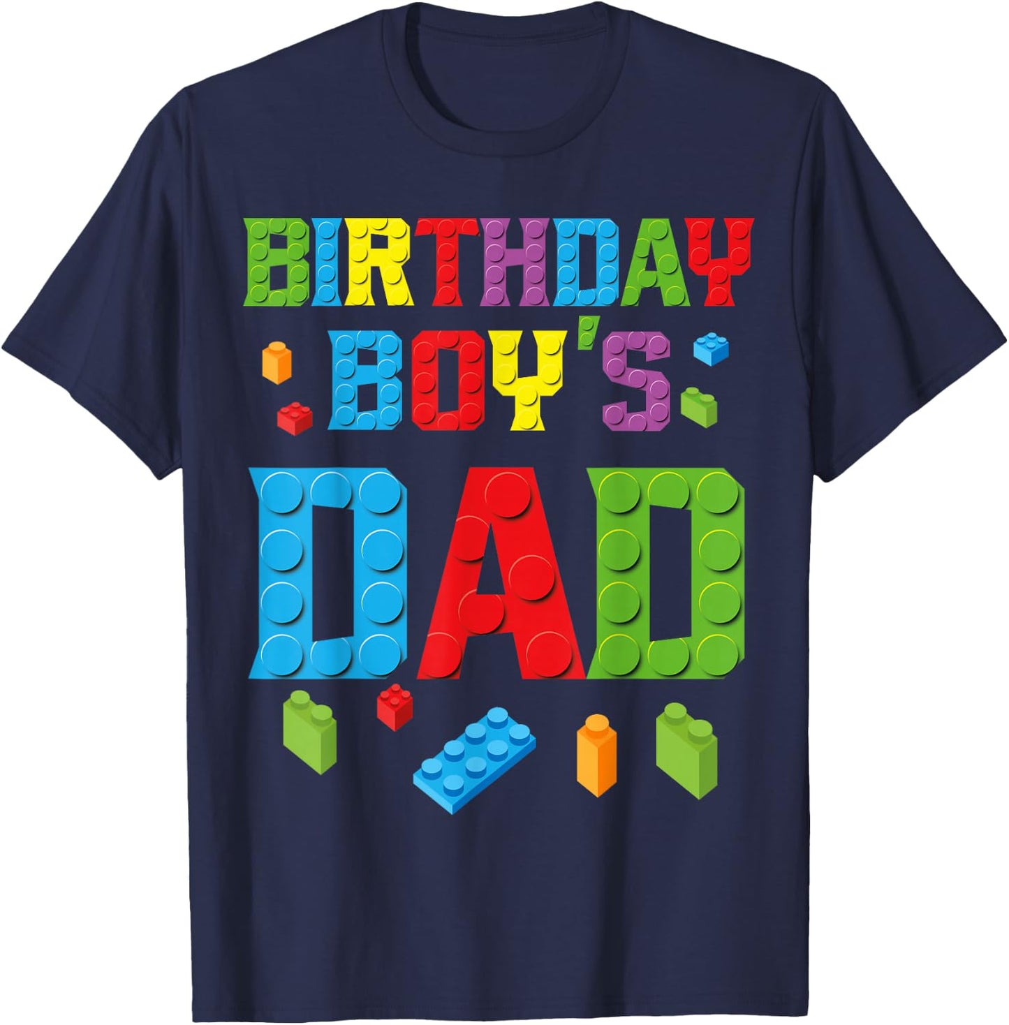 Master Builder Birthday Boy's Dad Building Bricks Blocks Men T-Shirt - T-Shirt | Navy