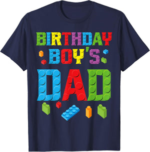 Master Builder Birthday Boy's Dad Building Bricks Blocks Men T-Shirt - T-Shirt | Navy