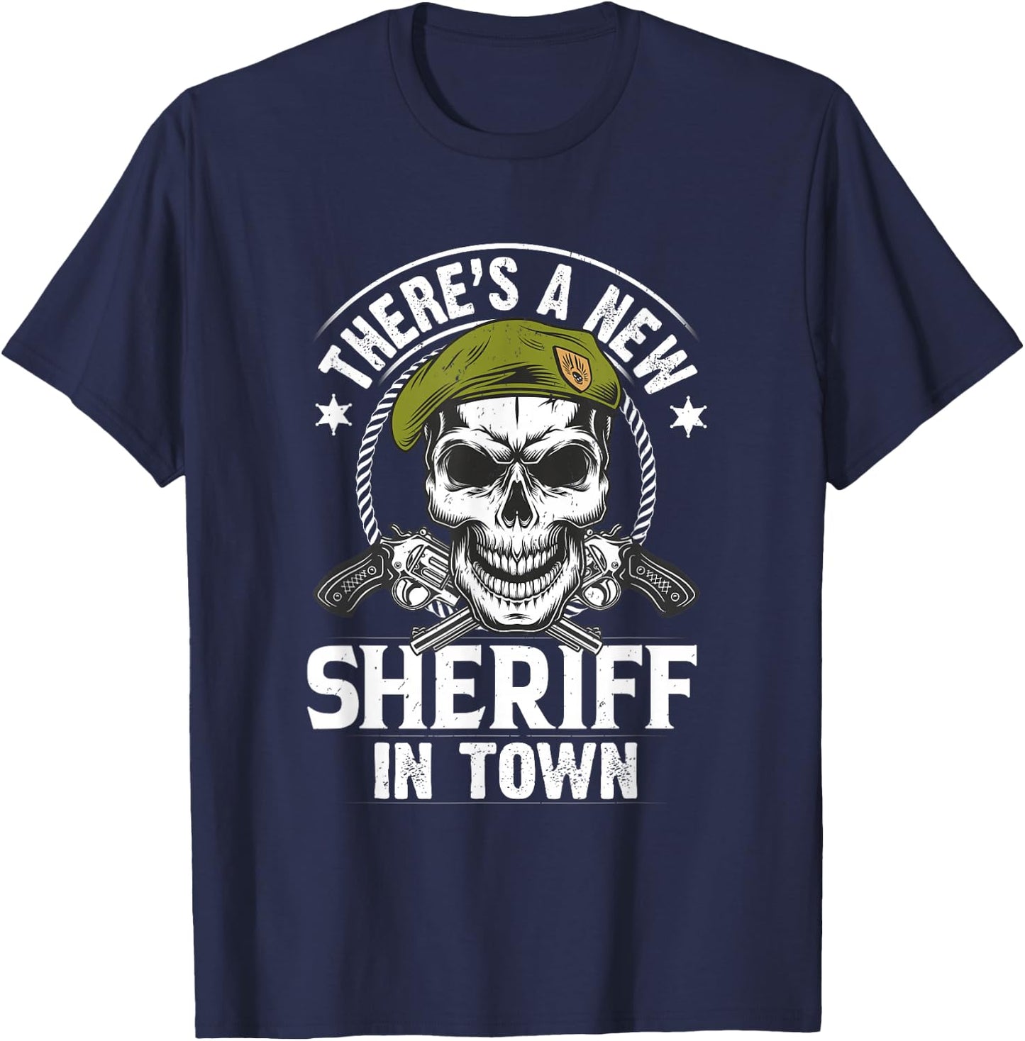Sheriff on Duty Sheriff Star Police Officer Badge T-Shirt - T-Shirt | Navy