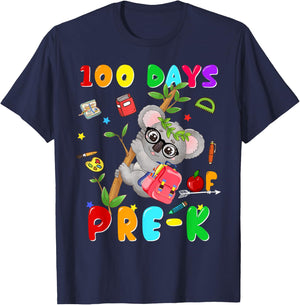 100th Day of School Pre-k Koala Happy 100 Days Of School T-Shirt - T-Shirt | Navy