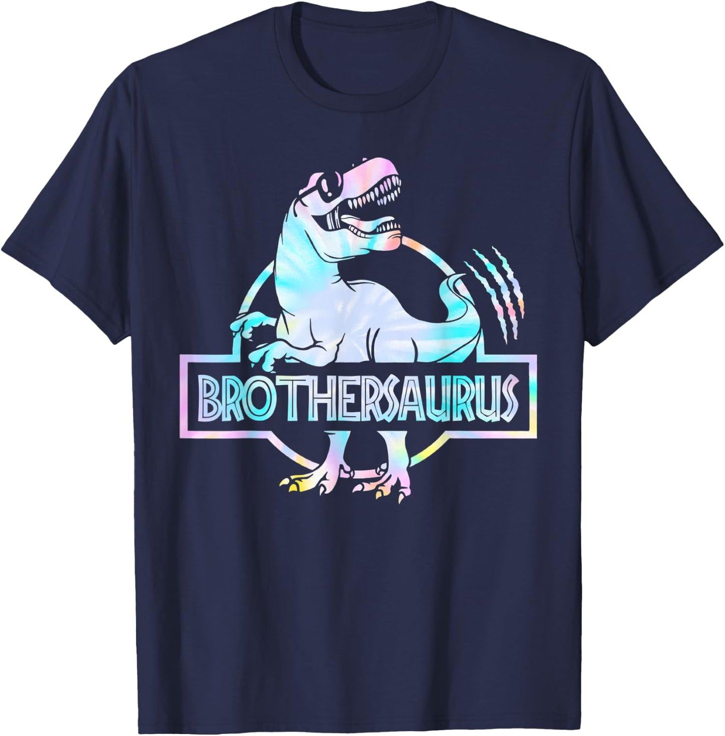 Brothersaurus T Rex Dinosaur Brother Saurus Family Matching T-Shirt - T-Shirt | Navy