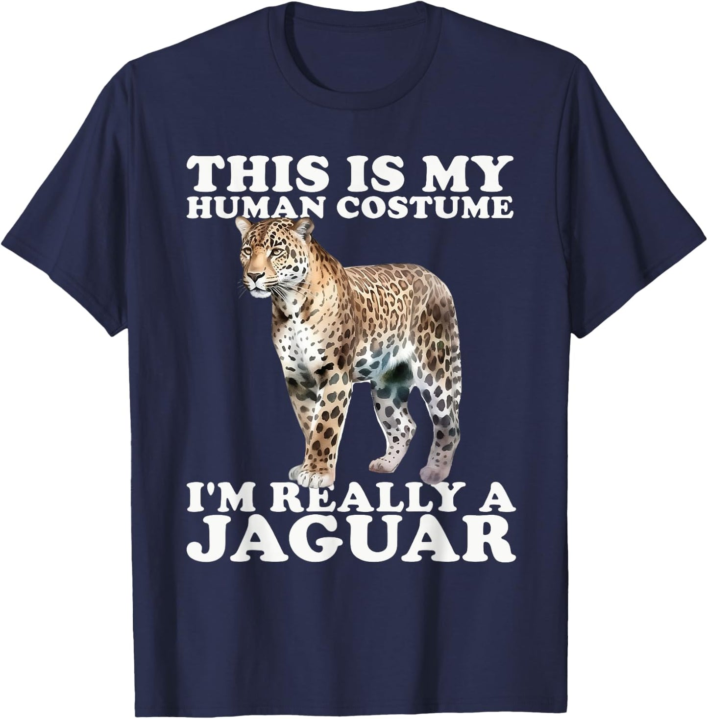 Wild Big Cat Jaguar Jungle Animal Wildlife Costume Women Kids T-Shirt - T-Shirt | Navy