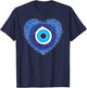 Evil Eye Protect Against Evil Blue Heart Greek Eye T-Shirt - T-Shirt | Navy