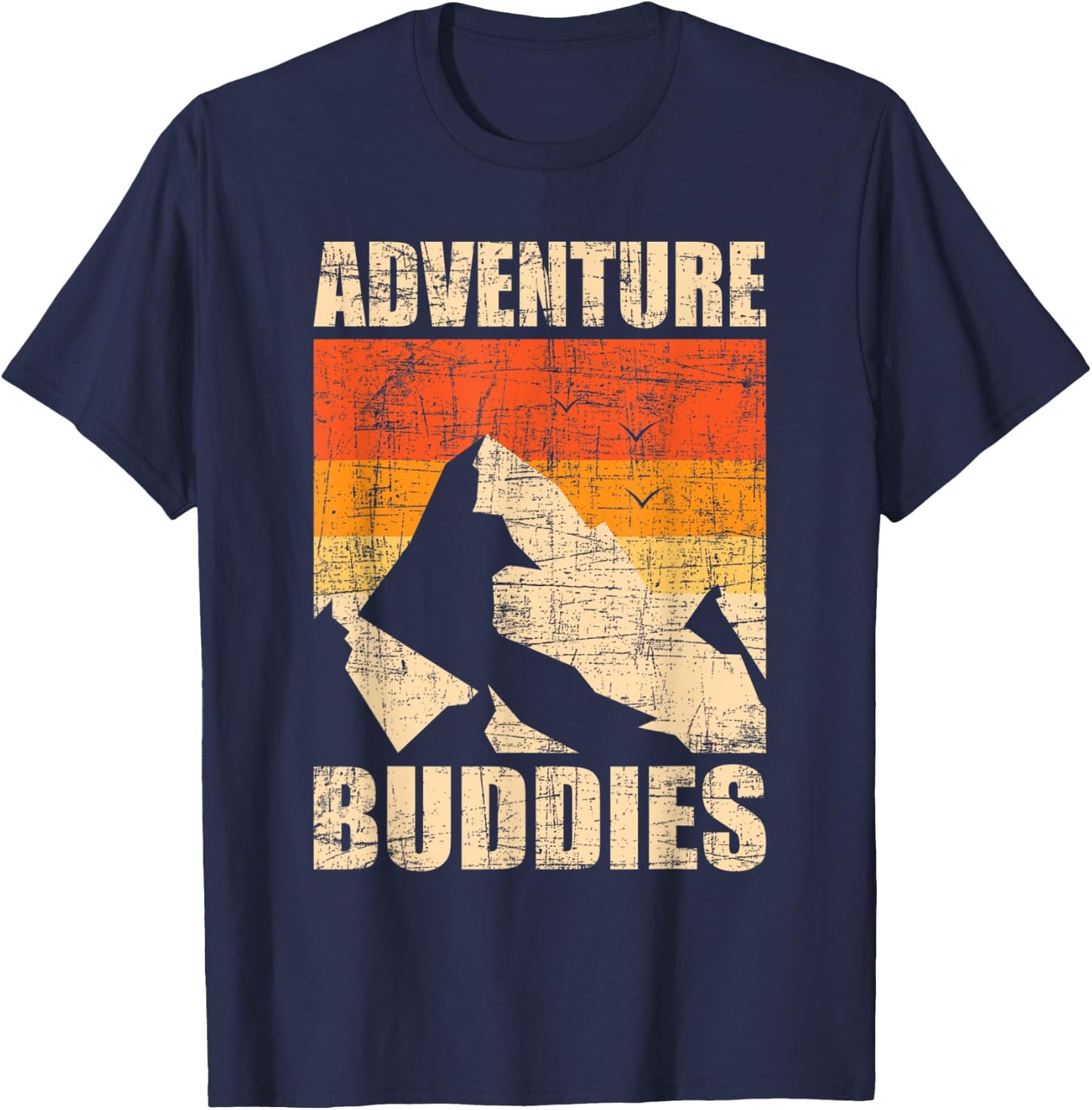 Adventure Buddies - Traveler Buddy Backpacking Camping Hiker T-Shirt - T-Shirt | Navy