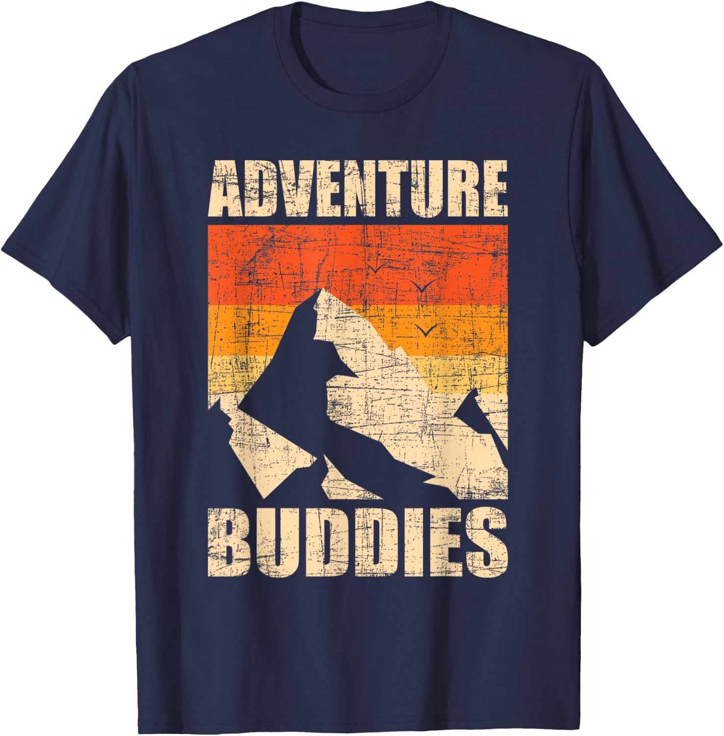 Adventure Buddies - Traveler Buddy Backpacking Camping Hiker T-Shirt - T-Shirt | Navy