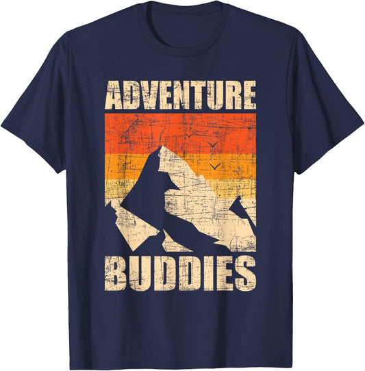 Adventure Buddies - Traveler Buddy Backpacking Camping Hiker T-Shirt - T-Shirt | Navy