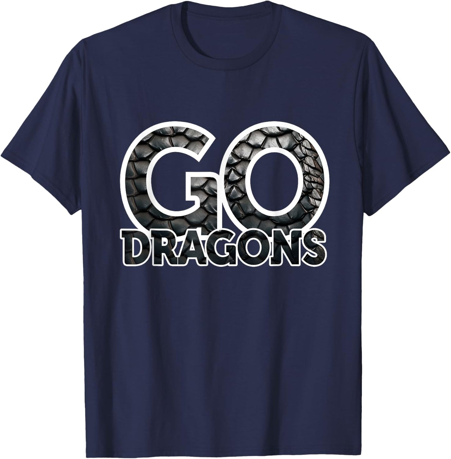 Dragons Team Mascot School Spirit Game Night Dragon Skin Fan T-Shirt - T-Shirt | Navy