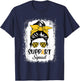 Messy Bun Glasses Support Squad Childhood Cancer Awareness T-Shirt - T-Shirt | Navy