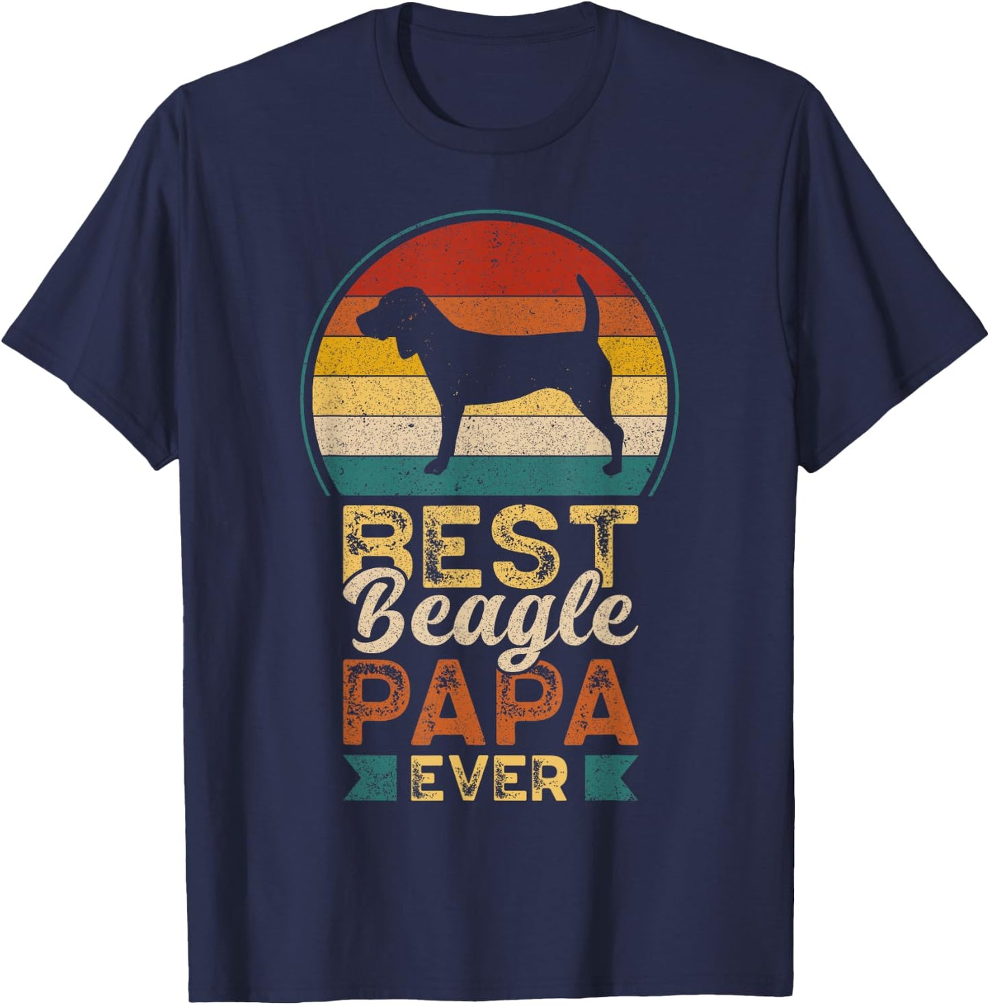 Best Beagle Papa Ever, Father's Day, Dad, Grandpa T-Shirt - T-Shirt | Navy
