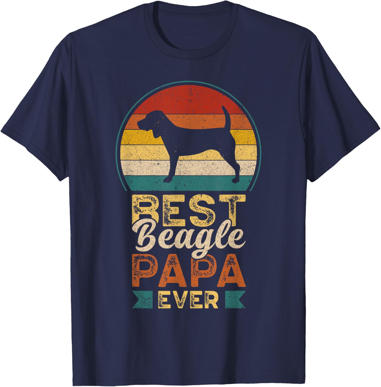 Best Beagle Papa Ever, Father's Day, Dad, Grandpa T-Shirt - T-Shirt | Navy