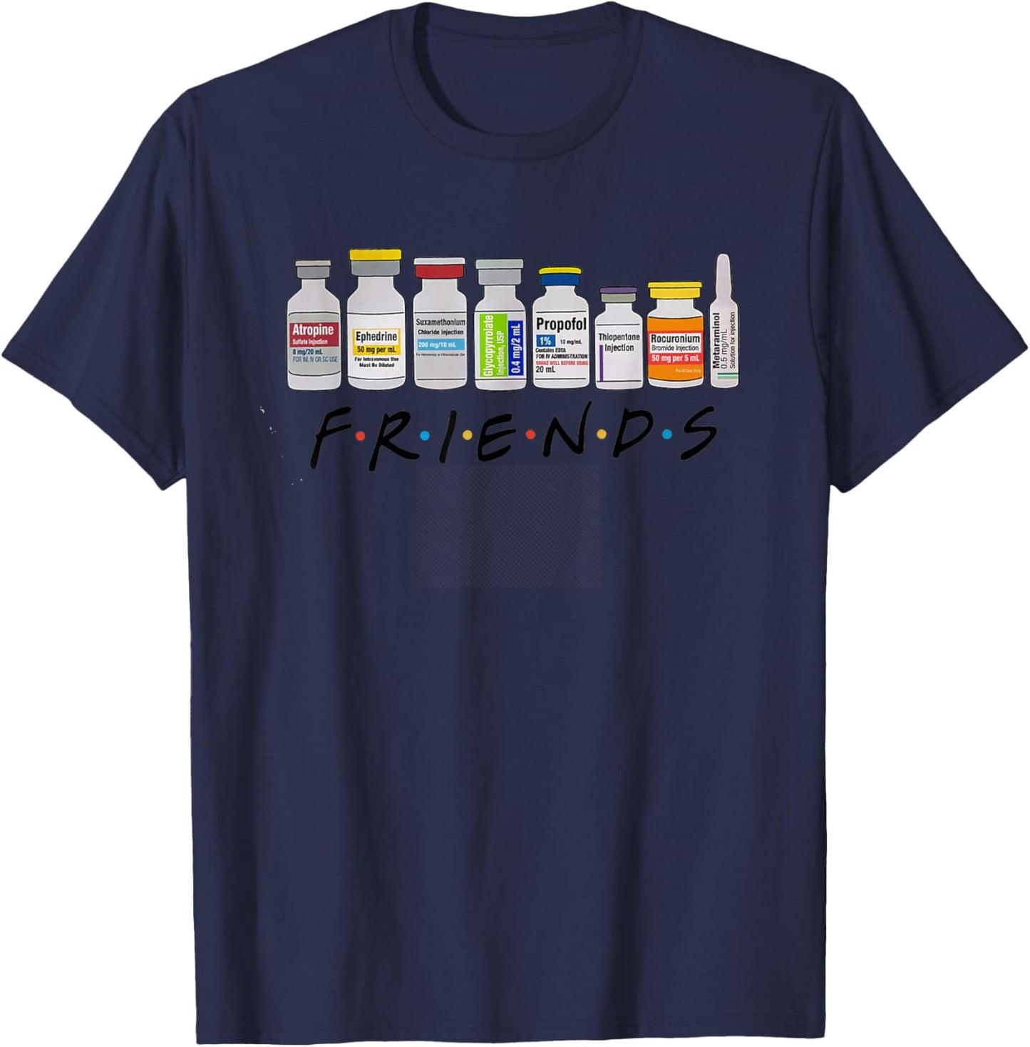 Nurse Friends ICU Propofol Crna ICU Critical Care Nurse T-Shirt - T-Shirt | Navy