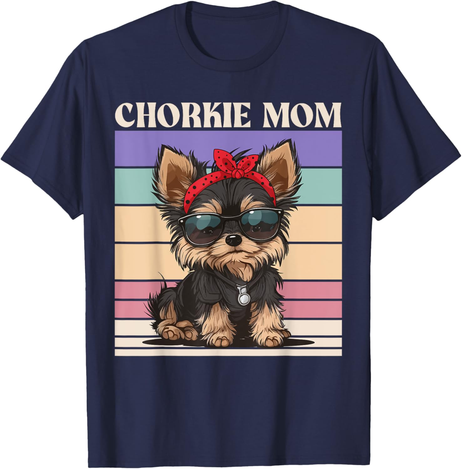 Chorkie Mom T-Shirt - T-Shirt | Navy