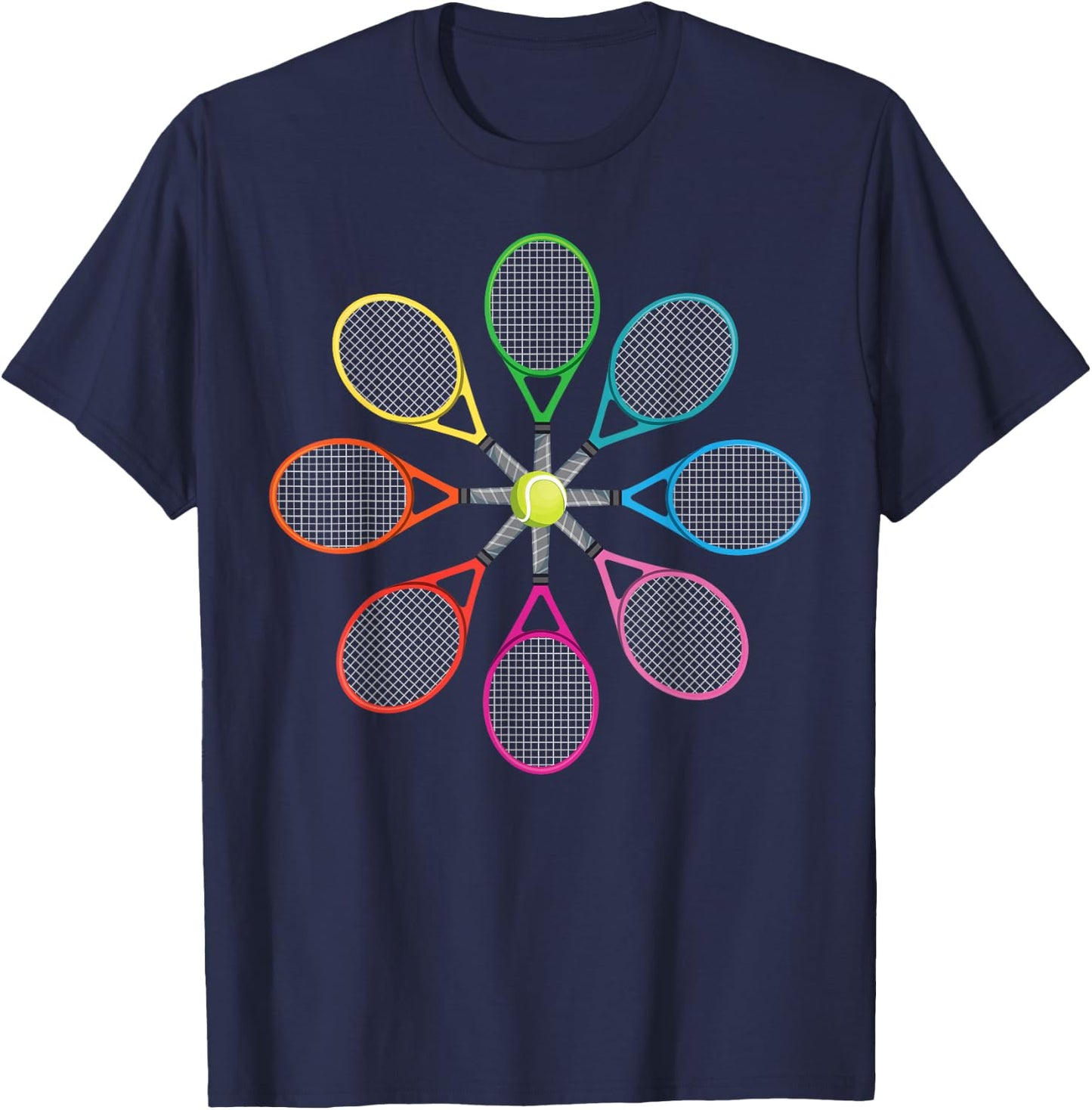 Funny Tennis Player Racket Tennis Rackets T-Shirt - T-Shirt | Navy