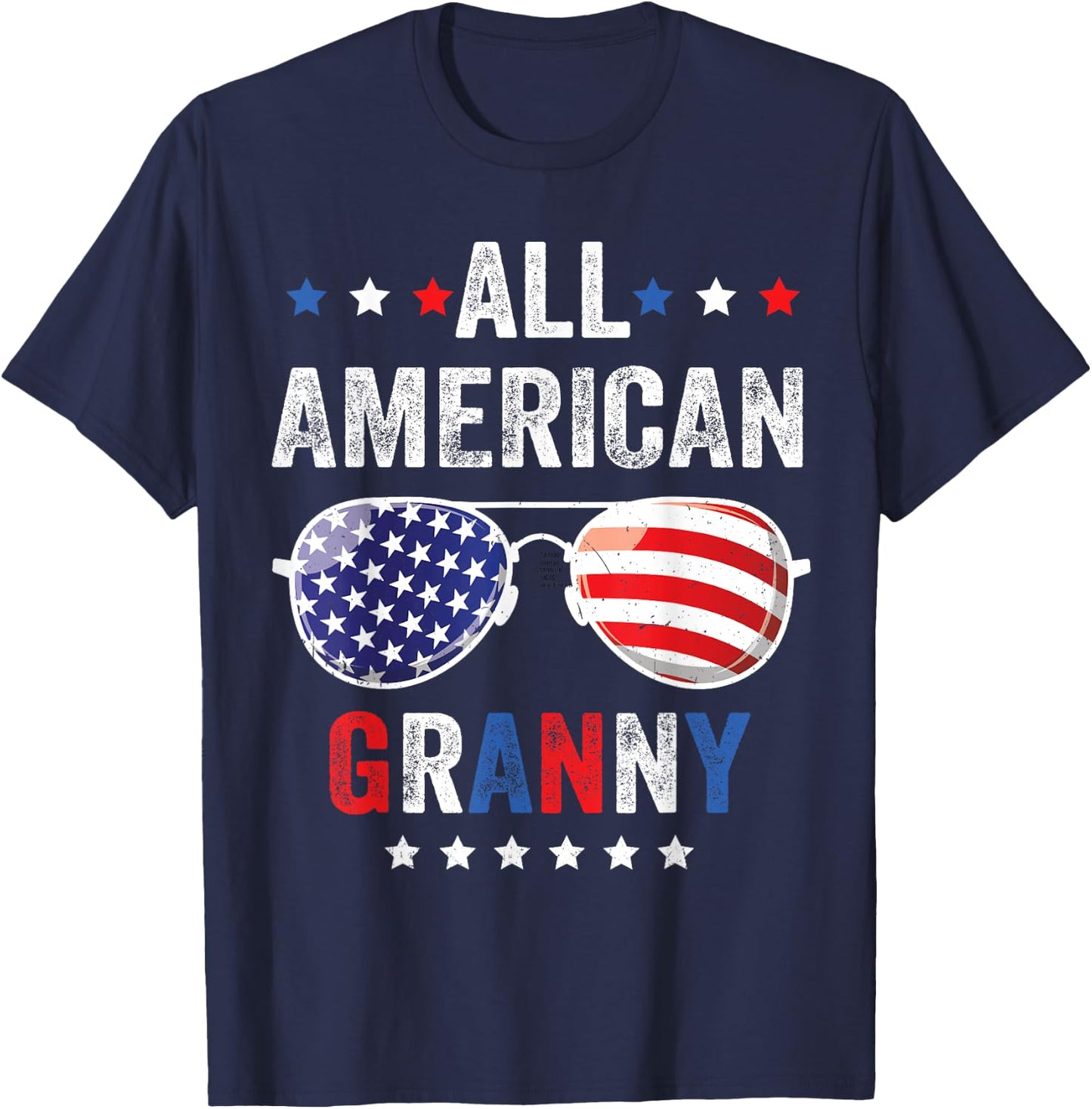 All American Granny USA Flag 4th of July Sunglasses Family T-Shirt - T-Shirt | Navy