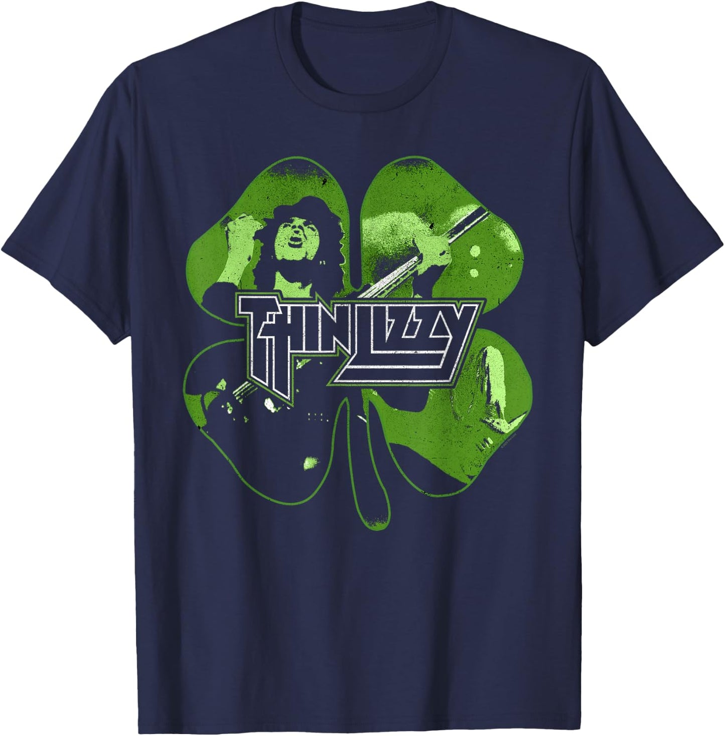 Thin Lizzy – Shamrock Infill T-Shirt - T-Shirt | Navy