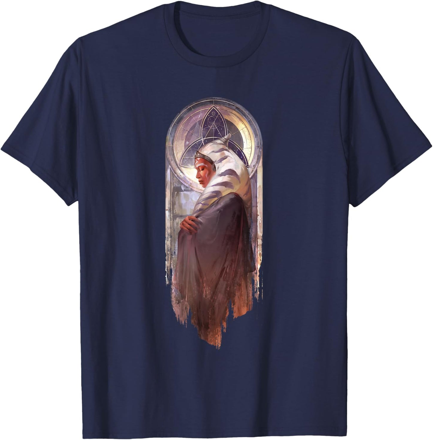 Star Wars: Ahsoka Side View Artistic Painting Portrait T-Shirt - T-Shirt | Navy
