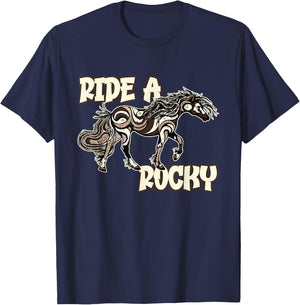 Rocky Mountain Beauty: Cute Swirl Design For Gaited Horses T-Shirt - T-Shirt | Navy