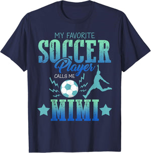 My Favorite Soccer Calls Me Mimi Field Player Family Cheer T-Shirt - T-Shirt | Navy