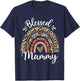 Blessed Mammy Funny Leopard Boho Rainbow Mammy Life T-Shirt - T-Shirt | Navy