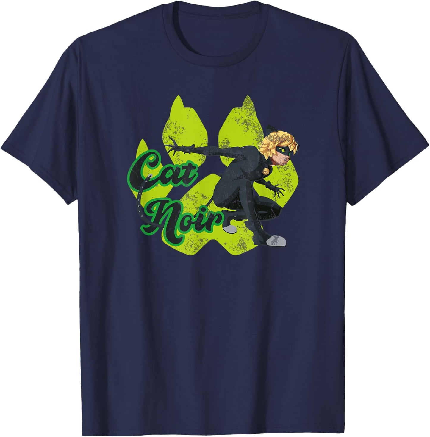 Miraculous Ladybug Vintage Collection with Cat Noir paw T-Shirt - T-Shirt | Navy
