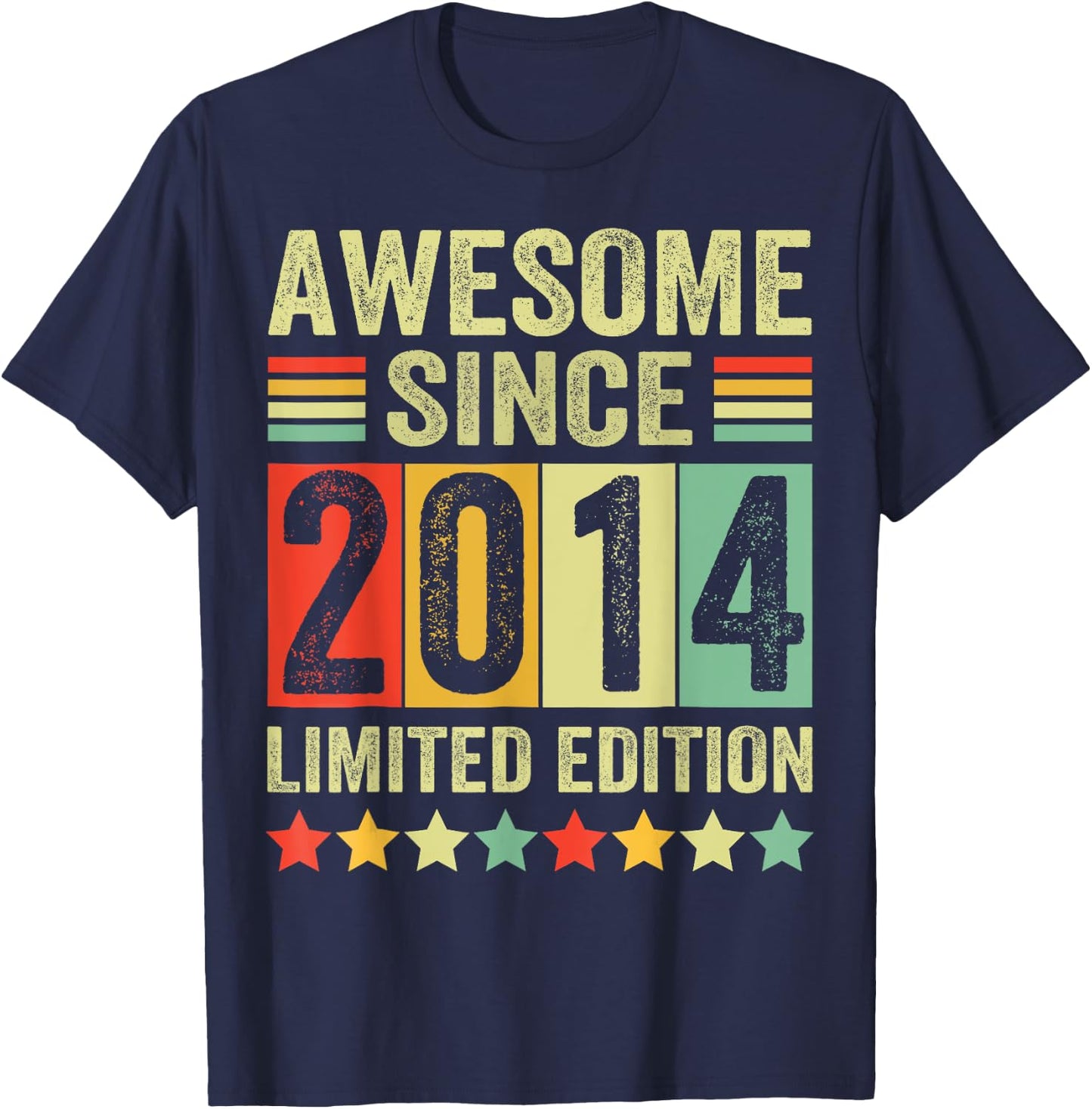 Est 2014 Limited Edition 9th Birthday Gifts 9 Year Old T-Shirt - T-Shirt | Navy