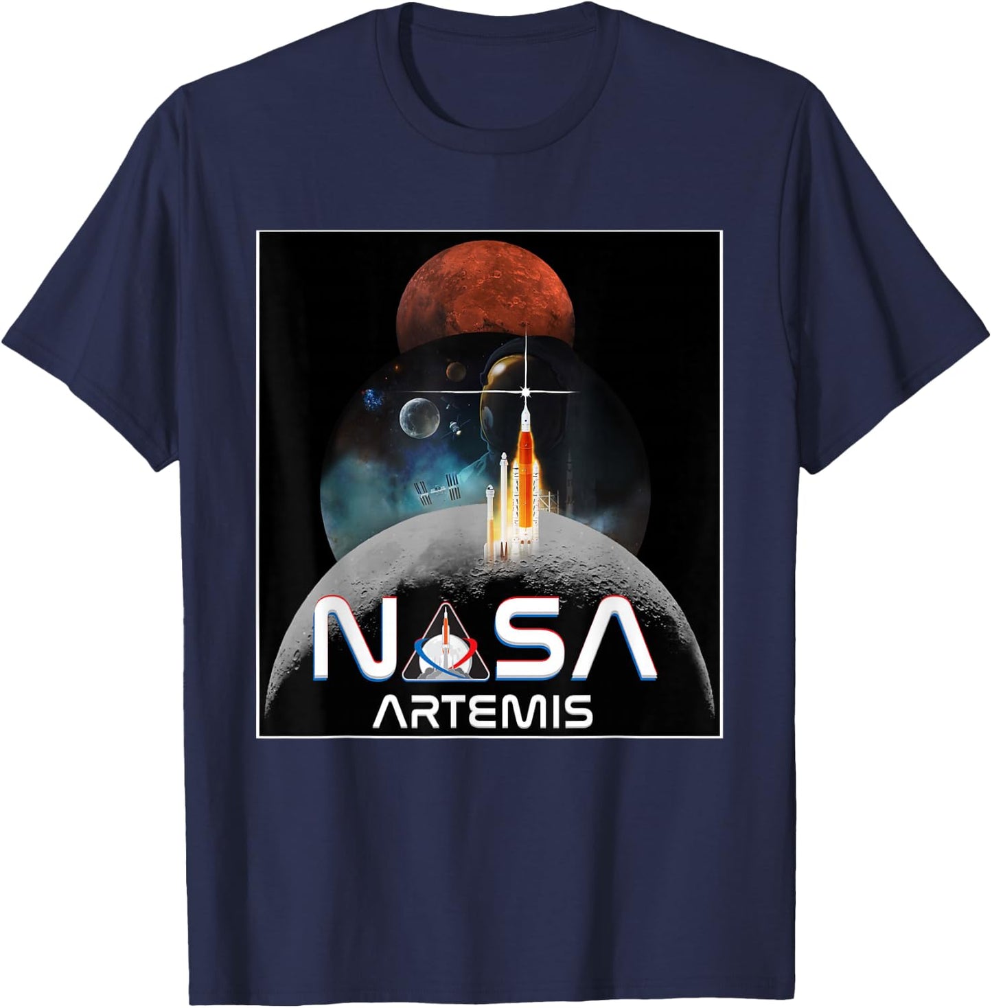 NASA Artemis Mission Worm Logo T-Shirt - T-Shirt | Navy