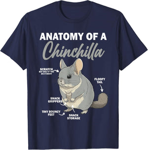 Anatomy Of A Chinchilla Shirt Chinchilla Mom Funny T-Shirt - T-Shirt | Navy