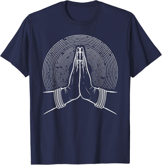 Spiritual Zen Meditation Mudra T-Shirt - T-Shirt | Navy