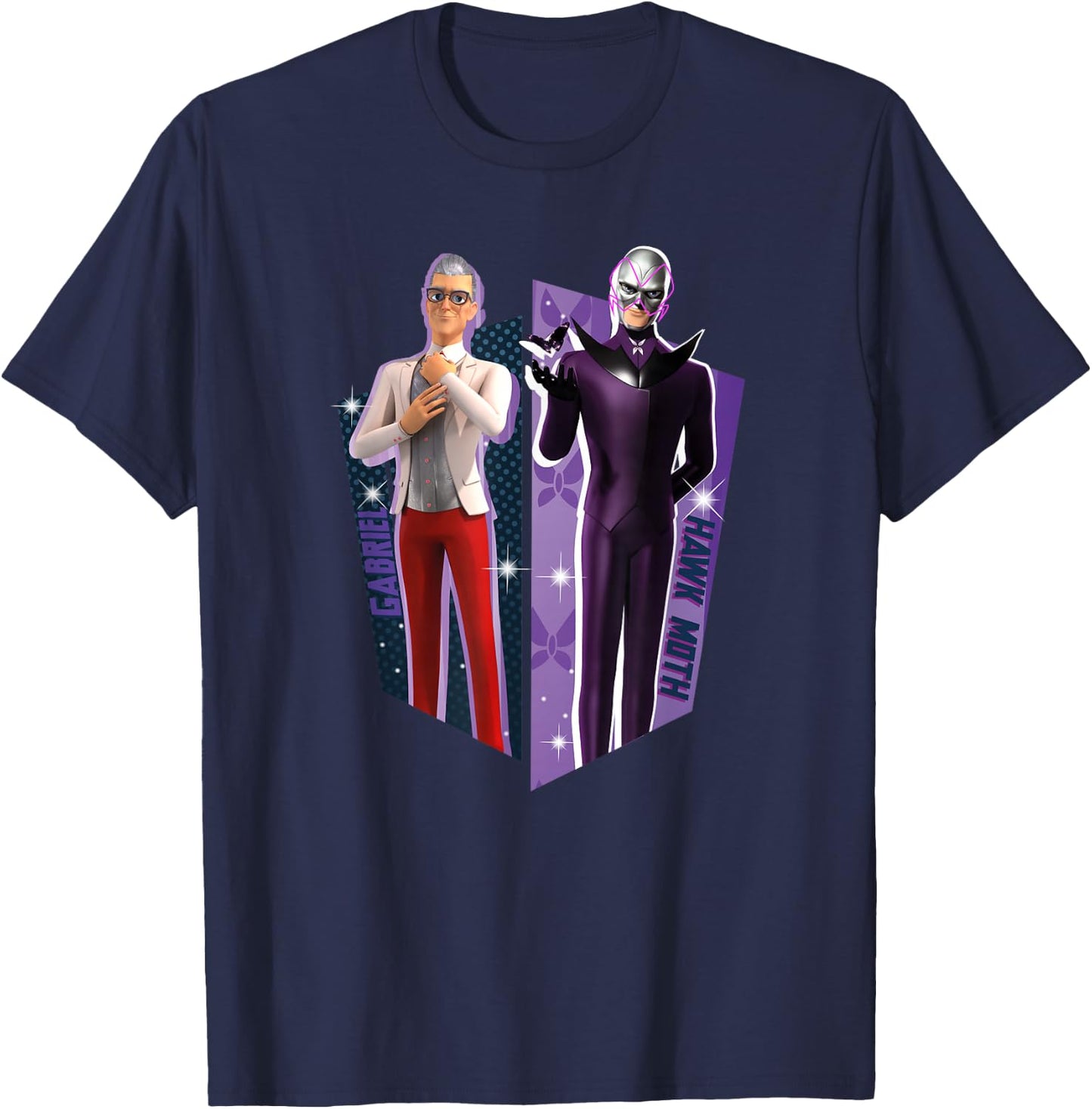 Miraculous Ladybug Gabriel Agreste and Hawk Moth T-Shirt - T-Shirt | Navy