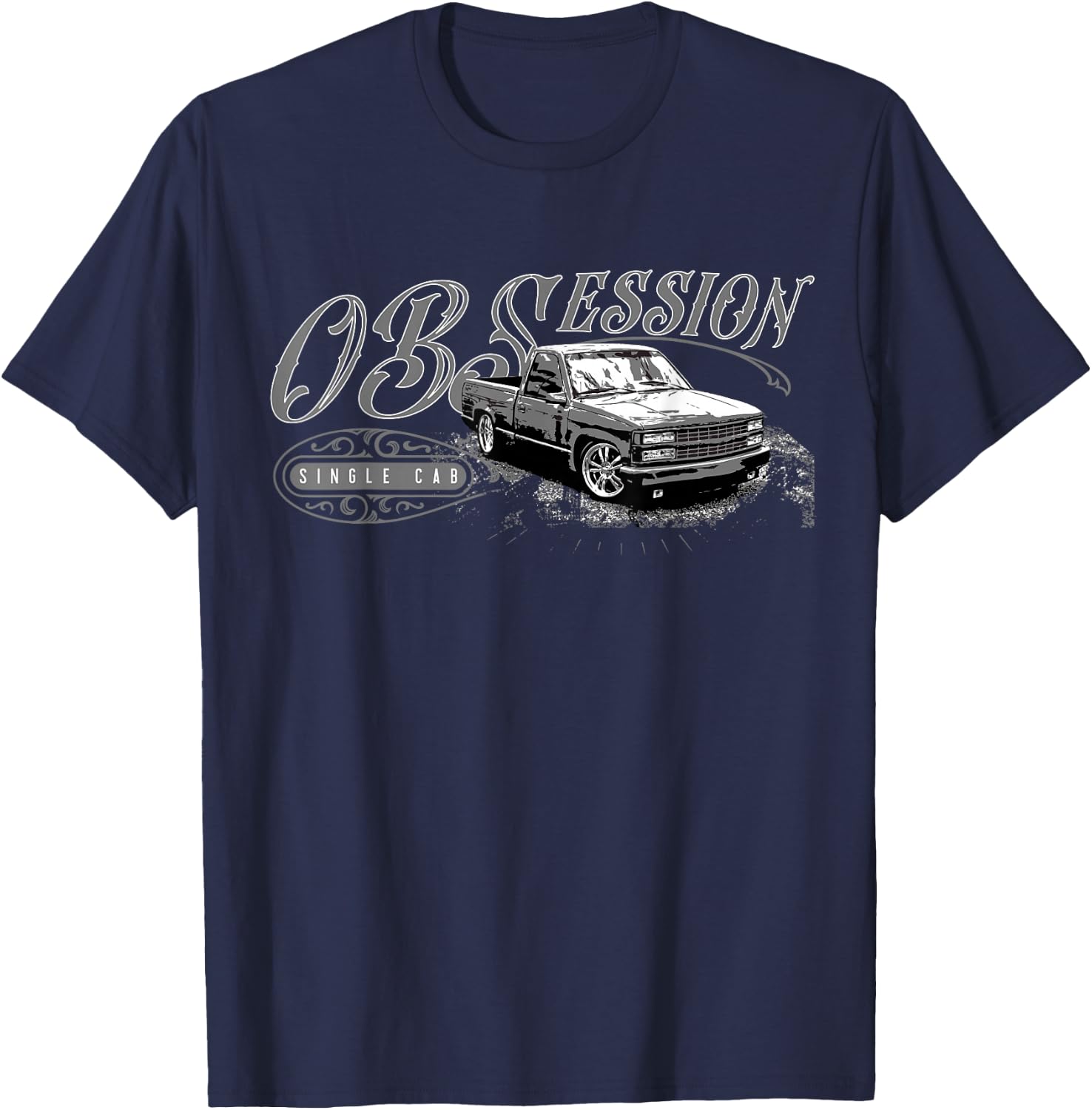 OBS Single Cab Truck Old Body Style Retro Vintage CK Truck T-Shirt - T-Shirt | Navy