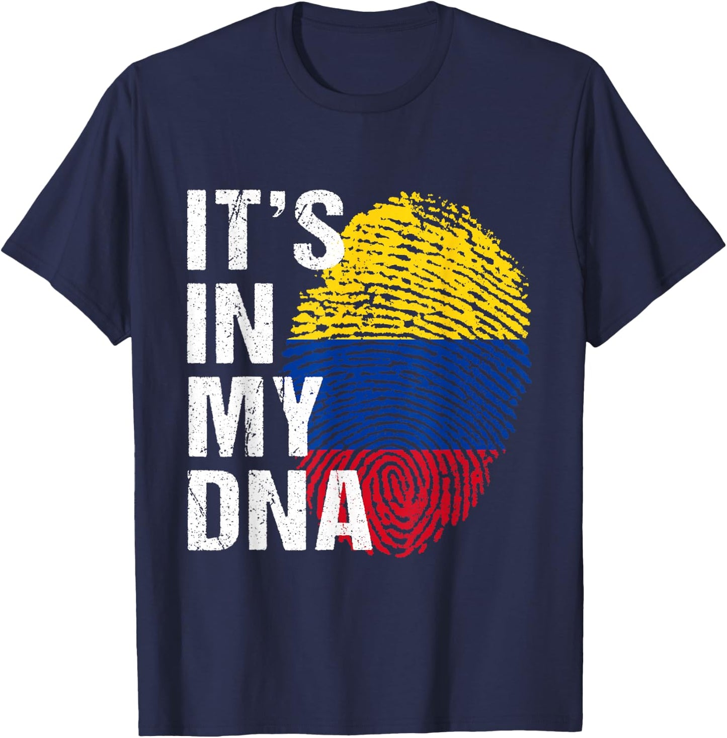 It's in My DNA colombian proud men women kids colombia T-Shirt - T-Shirt | Navy