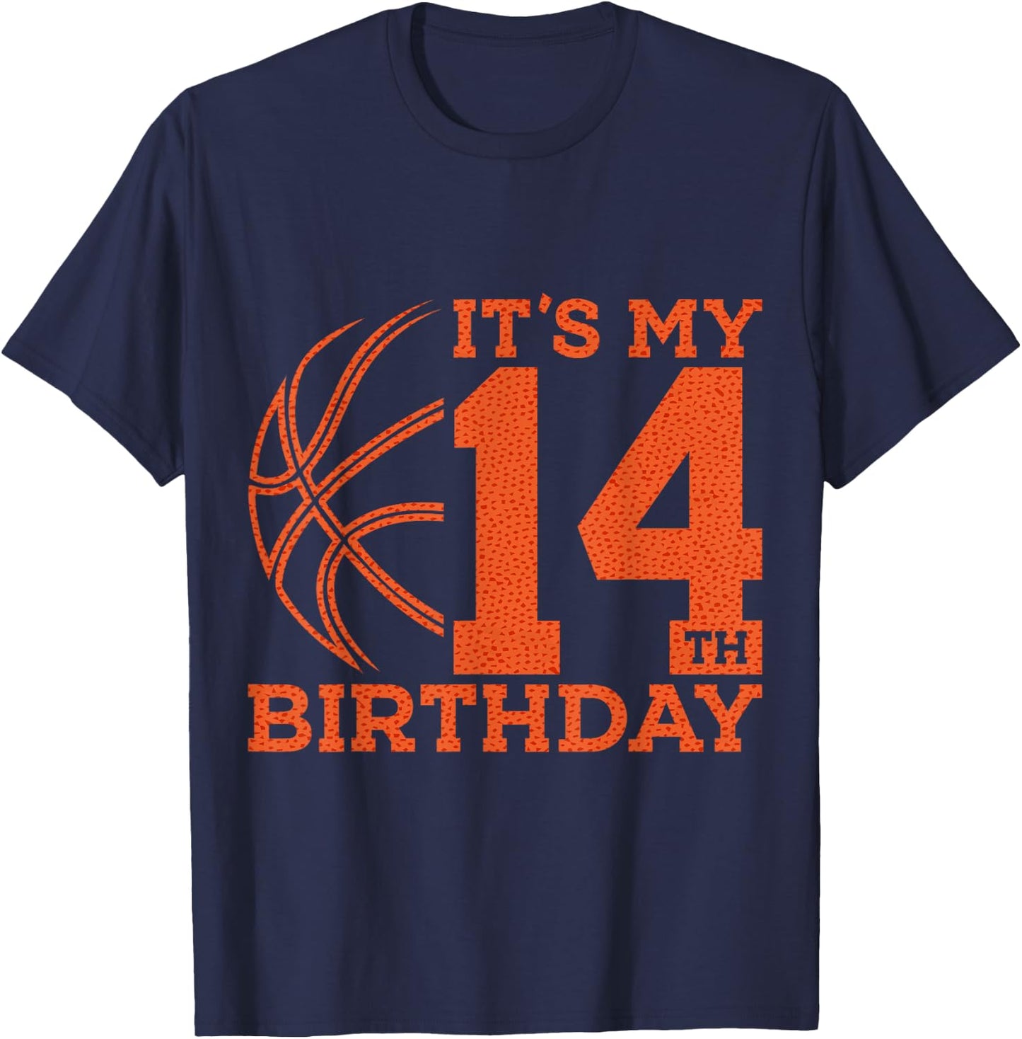 It's My 14th Birthday Basketball 14th Birthday T-Shirt - T-Shirt | Navy