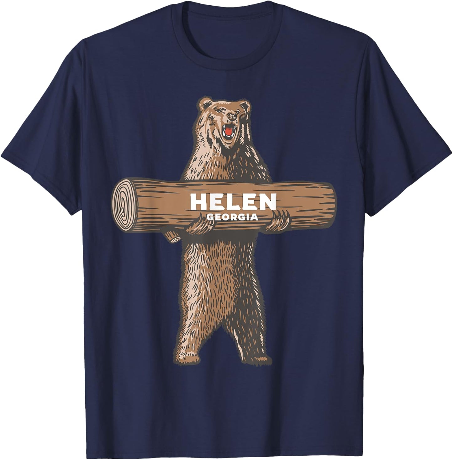 Helen Georgia GA Growling Bear Vacation Souvenir T-Shirt - T-Shirt | Navy