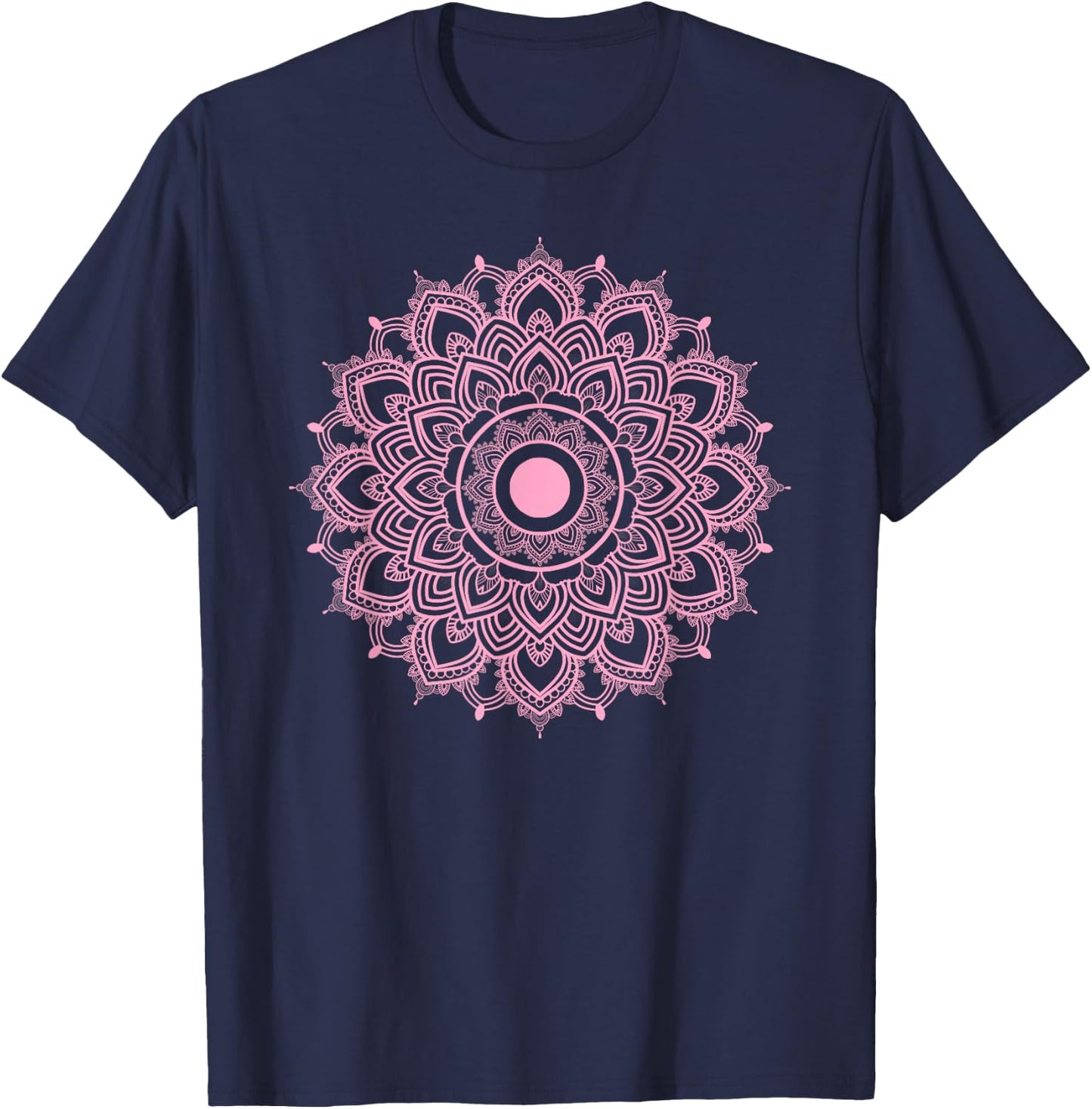 Mandala Circle Meditation Yoga Outfit T-Shirt - T-Shirt | Navy