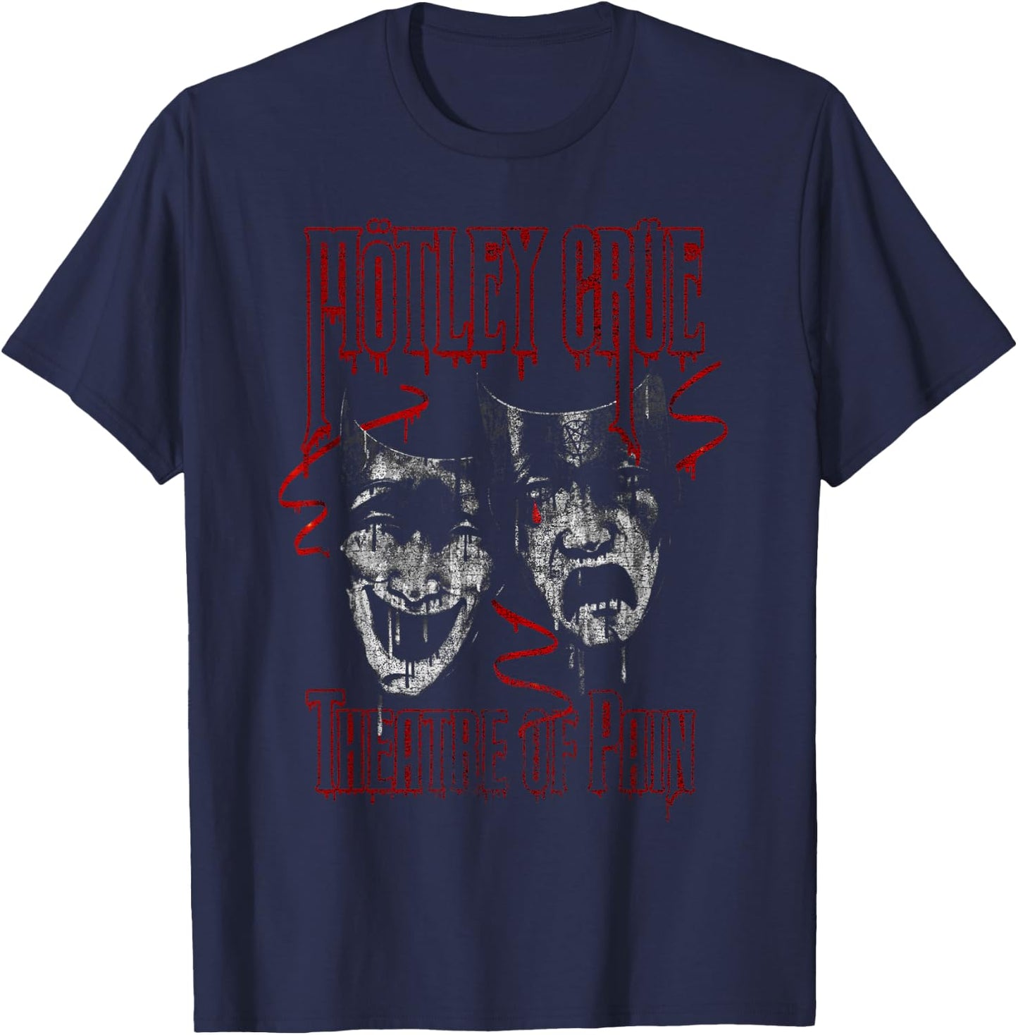 Mötley Crüe – Theatre Of Pain Rustic Drip T-Shirt - T-Shirt | Navy
