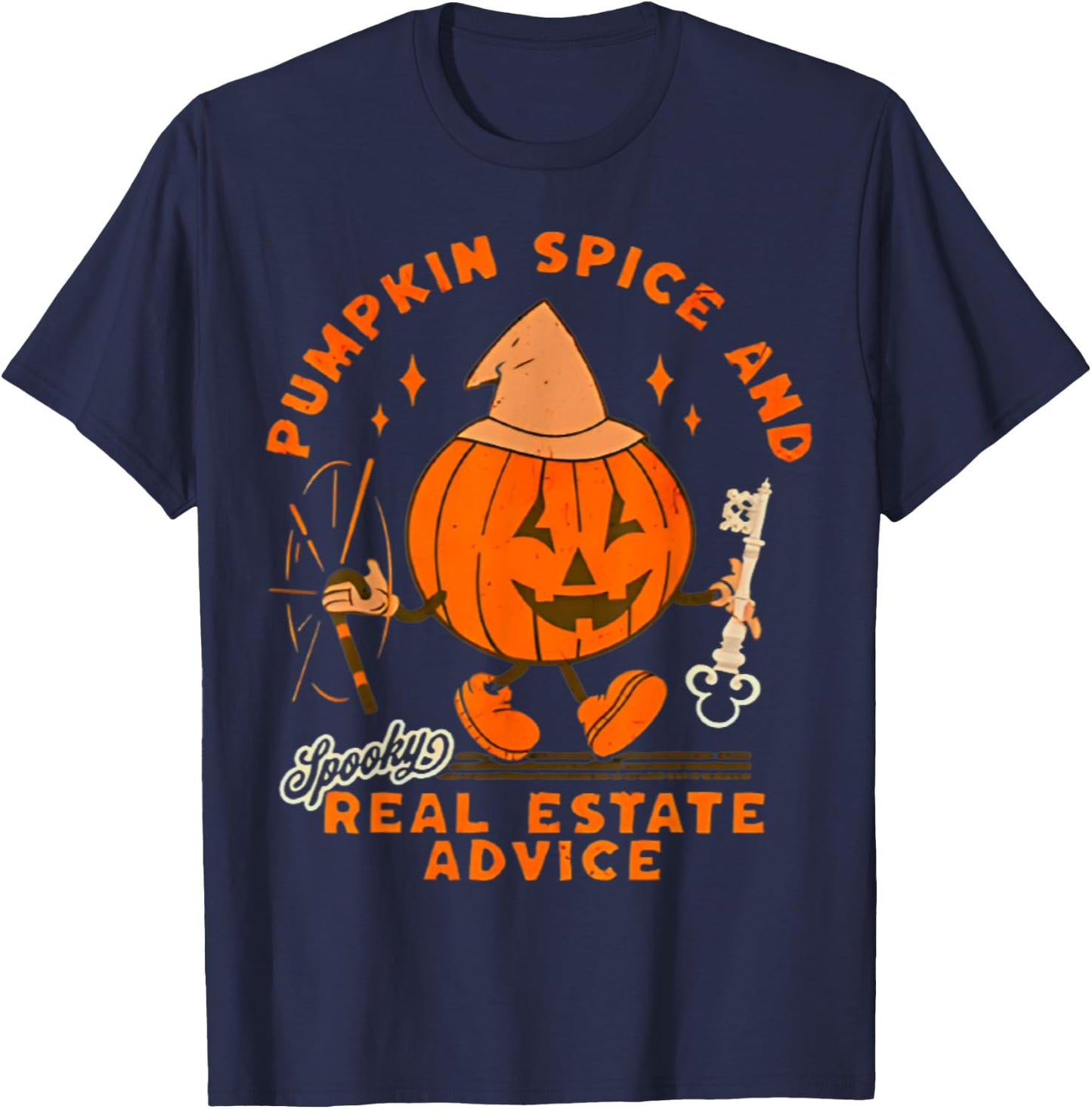 Real Estate Halloween Pumpkin Spice And Real Estate Advice T-Shirt - T-Shirt | Navy