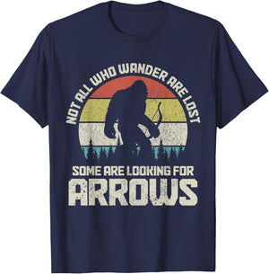 Archery Looking For Arrows Funny Bow Hunting Bigfoot Archer T-Shirt - T-Shirt | Navy