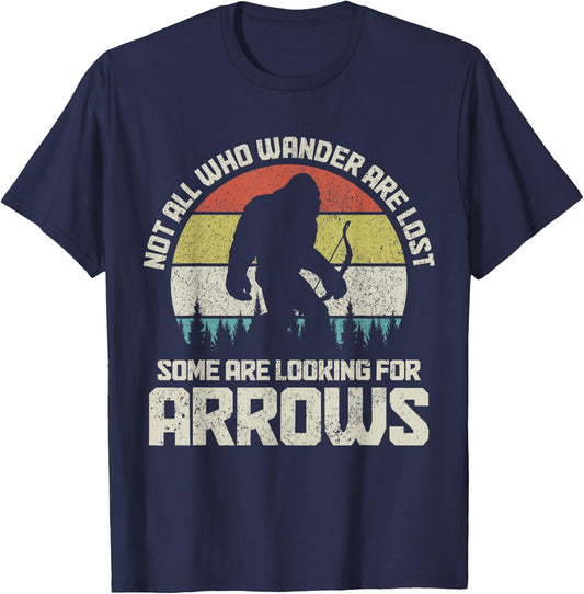 Archery Looking For Arrows Funny Bow Hunting Bigfoot Archer T-Shirt - T-Shirt | Navy