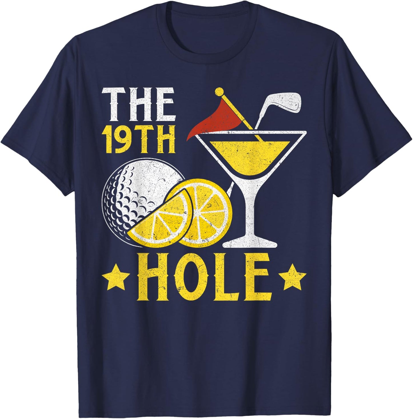 The 19th Hole Golf Game Beers and Cocktails Beer Drinkers T-Shirt - T-Shirt | Navy