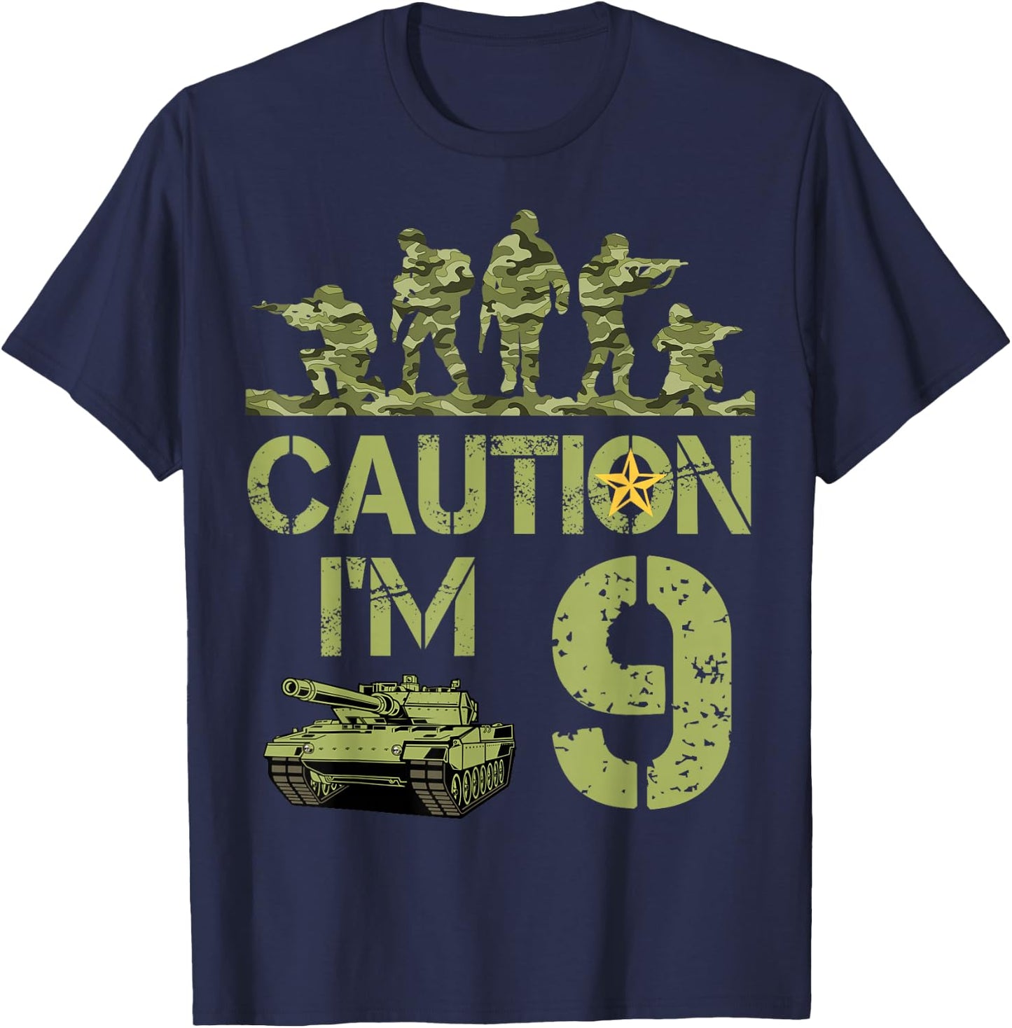 9th Birthday Military I'm 9 Year Old Soldier Camo 9 Birthday T-Shirt - T-Shirt | Navy