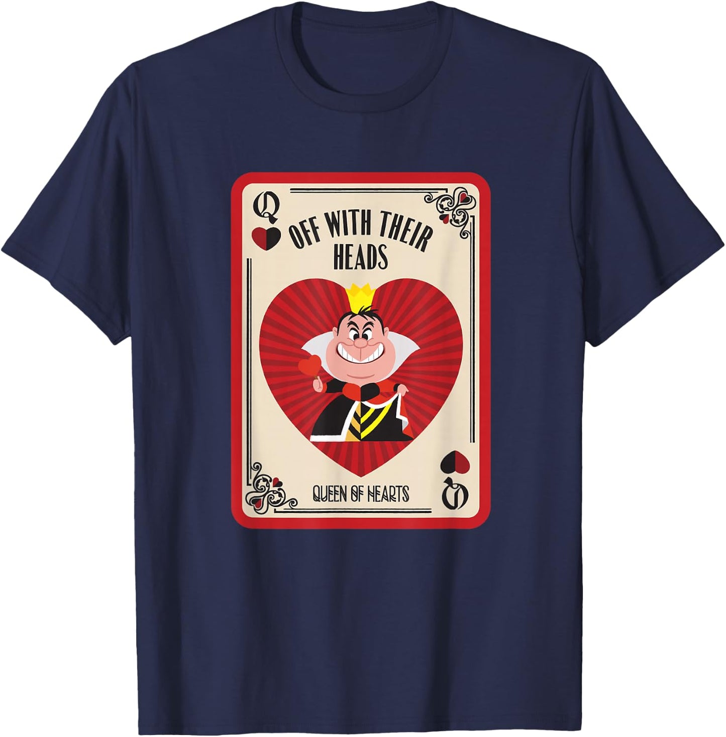 Disney Villains The Queen of Hearts Off with Their Heads Small T-Shirt - T-Shirt | Navy