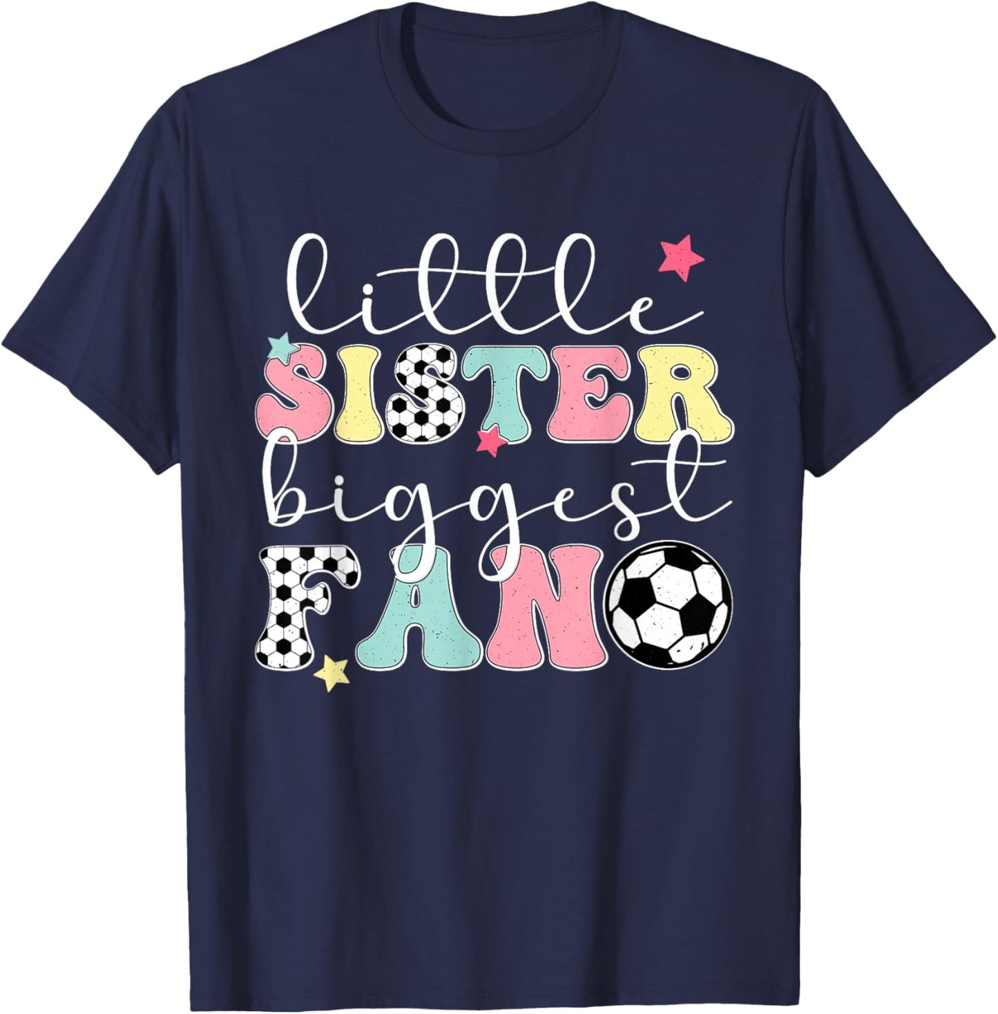 Little Sister Soccer Sister Soccer Player's Sister T-Shirt - T-Shirt | Navy