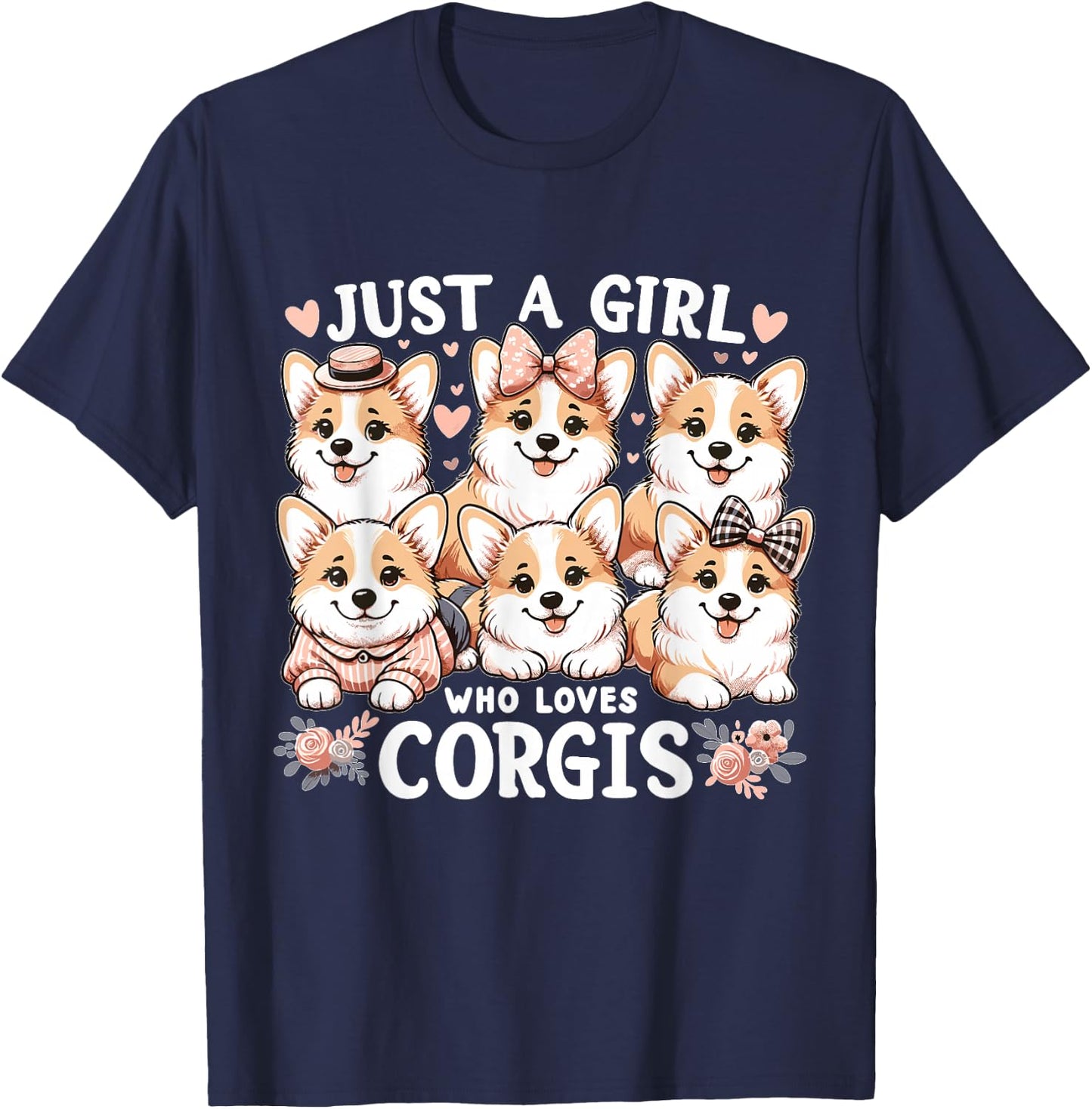Just a Girl who Loves Corgis T-Shirt - T-Shirt | Navy