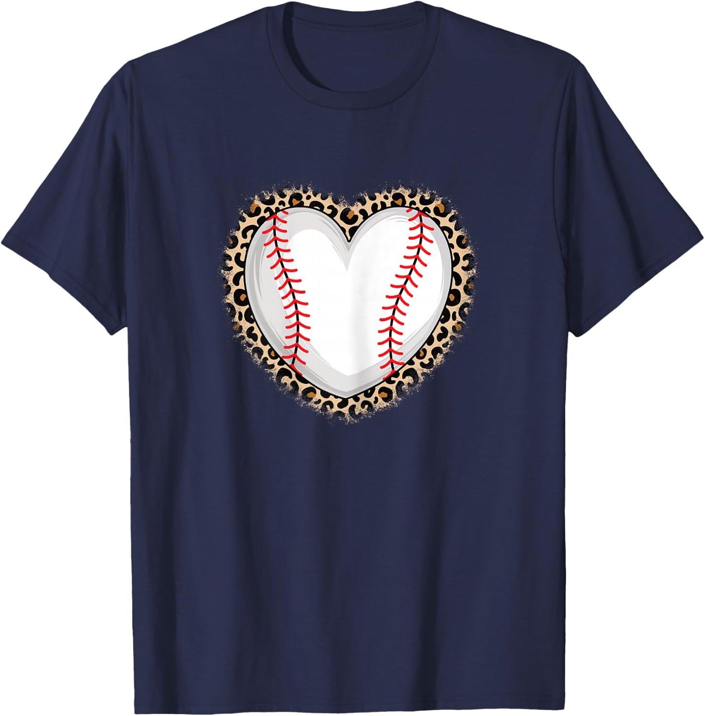 Cute Baseball Heart Baseball Lover Women Girls T-Shirt - T-Shirt | Navy