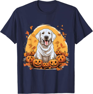 Labrador Retriever Dog Breed Pet Halloween Pumpkins T-Shirt - T-Shirt | Navy